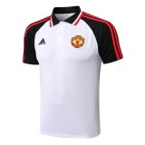 Manchester United White - Black Polo Jersey Mens 2021/22