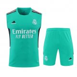 Real Madrid Green Training Suit Singlet + Short Mens 2022/23