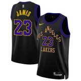 Los Angeles Lakers Black Swingman Jersey - City Edition Mens 2023/24 JAMES #23