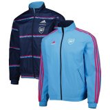 Arsenal On-Field Team Logo Anthem Reversible Blue&Navy Full-Zip Windrunner Jacket Mens 2023/24
