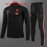Liverpool Black Stripes Traning Suit (Jacket + Pants) Kids 2021/22