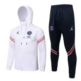 PSG x Jordan Hoodie White II Training Suit Jacket + Pants Mens 2021/22