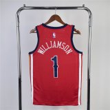 Orleans Pelicans Red Swingman Jersey Statement Edition Mens 2023/24 #WILLIAMSON 1