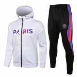 PSG x Jordan Hoodie White Training Suit (Jacket + Pants) Mens 2020/21