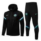 Inter Milan Hoodie Black Training Suit (Jacket + Pants) Mens 2021/22
