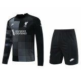 Liverpool Goalkeeper Black Long Sleeve Jersey + Short Mens 2021/22