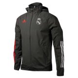 2020/2021 Real Madrid Hoodie All Weather Windrunner Jacket Black II Mens