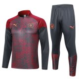 Manchester City Grey - Red Training Suit Mens 2023/24