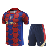 Barcelona Red - Blue Training Jersey + Short Mens 2024/25