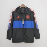 Manchester United Black - Blue All Weather Windrunner Jacket Mens 2022/23