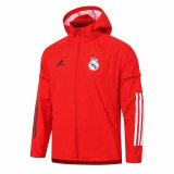 2020/2021 Real Madrid Hoodie All Weather Windrunner Jacket Red Mens
