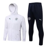 Manchester City Hoodie White Training Suit Jacket + Pants Mens 2021/22
