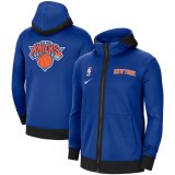 New York Knicks 2021/2022 Hoodie Blue Authentic Showtime PerforMensce Full-Zip Jacket Mens