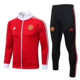 Manchester United Red - White Training Jacket + Pants Mens 2022/23