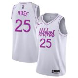 Minnesota Timberwolves 2023 White SwingMens Jersey Earned Edition Mens (ROSE #25)