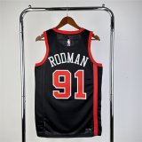 Chicago Bulls Black Swingman Jersey - City Edition Mens 2023/24 RODMAN #91