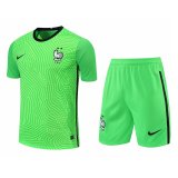 France Goalkeeper Green Jersey + Short Mens 2021/22