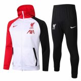 2020/2021 Liverpool White Hoodie Jacket Soccer Training Suit Men