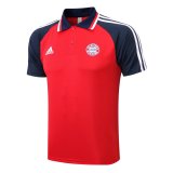 Bayern Munich Red - Navy Polo Jersey Mens 2021/22