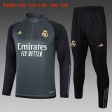 Real Madrid Dark Grey Training Suit Kids 2023/24