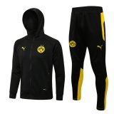 Borussia Dortmund Hoodie Black Training Suit Jacket + Pants Mens 2021/22