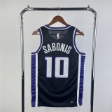 Sacramento Kings Black Swingman Jersey Icon Edition Mens 2023/24 #SABONIS 10