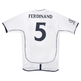 England Home Jersey Mens 2002 #Retro Ferdinand #5