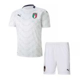 2020 Italy Away White Kids Soccer Jersey Kit(Shirt + Short)