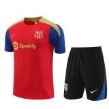 Barcelona Red Training Jersey + Short Mens 2024/25