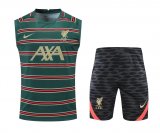Liverpool Green Training Suit Singlet + Short Mens 2022/23