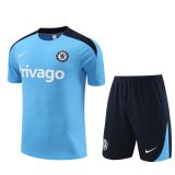 Chelsea Light Blue Training Jersey + Short Mens 2024/25