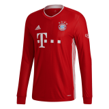 2020/2021 Bayern Munich Home Red LS Men's Soccer Jersey Shirt