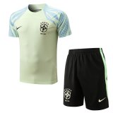 Brazil Lemon Green Jersey + Shorts Mens 2022