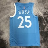 Minnesota Timberwolves 2019/2020 Blue SwingMens Jersey City Edition Mens (ROSE #25)
