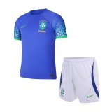Brazil Away Kids Jersey + Short 2022