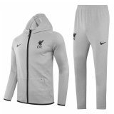 2020/2021 Liverpool Grey Hoodie Jacket Soccer Training Suit Men