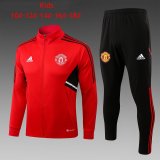Manchester United Red Training Suit Jacket + Pants Kids 2022/23