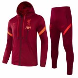Liverpool Hoodie Burgundy Training Suit (Jacket + Pants) Mens 2021/22
