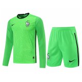France Goalkeeper Green Long Sleeve Jersey + Short Mens 2021/22