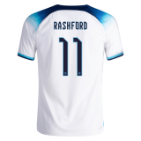 England Home Jersey Mens 2022 #Rashford #11 Player Version