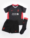 2020/2021 Liverpool Third Black Soccer Whole Kit Jersey + Short + Socks Kid's