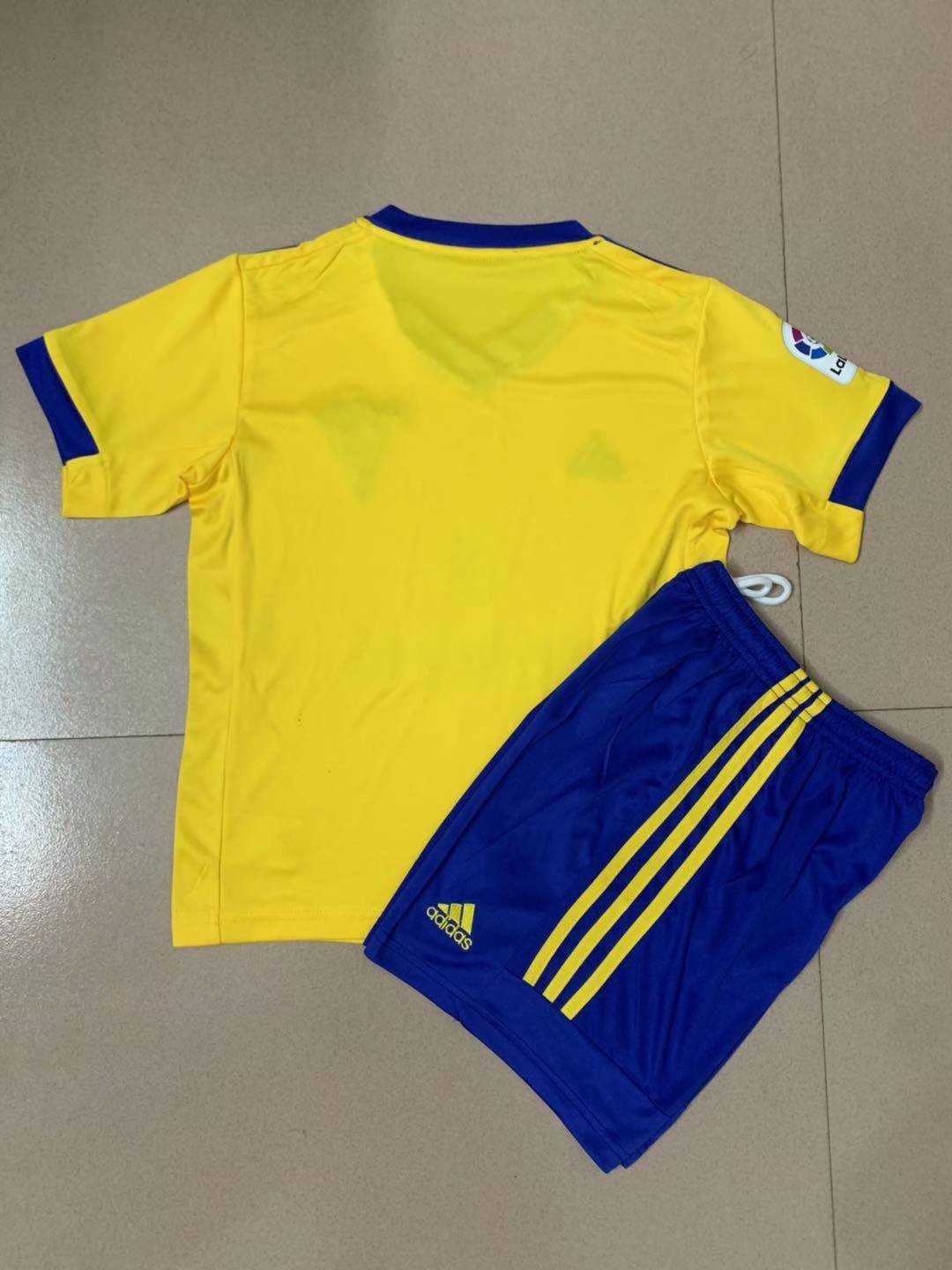 2020/2021 Cadiz CF Home Yellow Kids Soccer Jersey Kit(Shirt + Short)