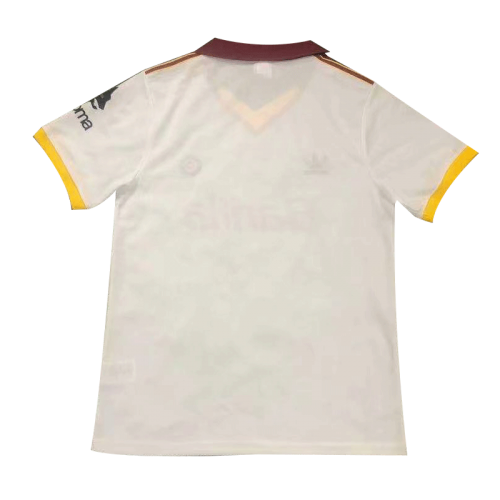 91/92 AS Roma Away White Retro Soccer Jersey Shirt Men