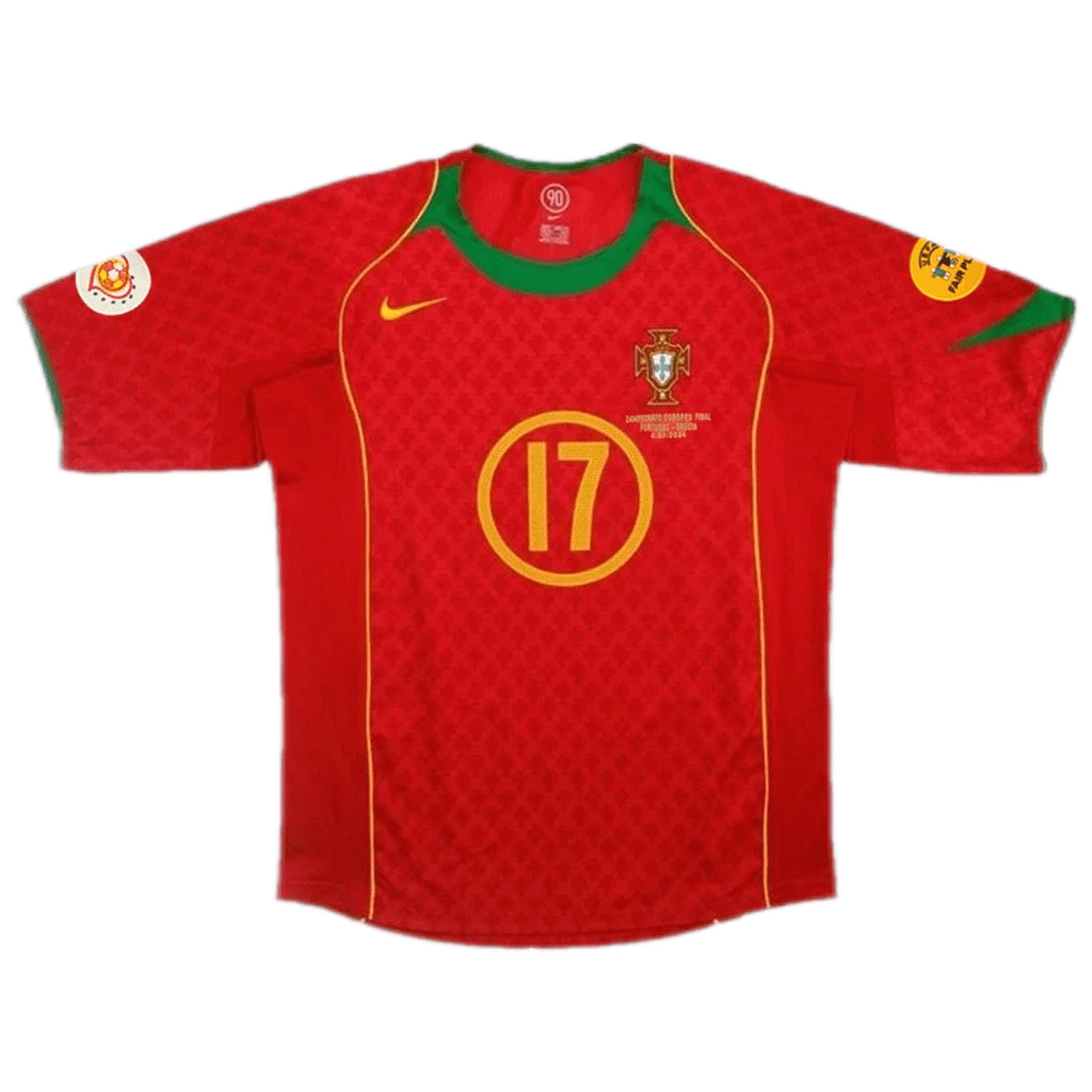 Portugal Home Jersey Mens 2004 #Retro C.Ronaldo #17