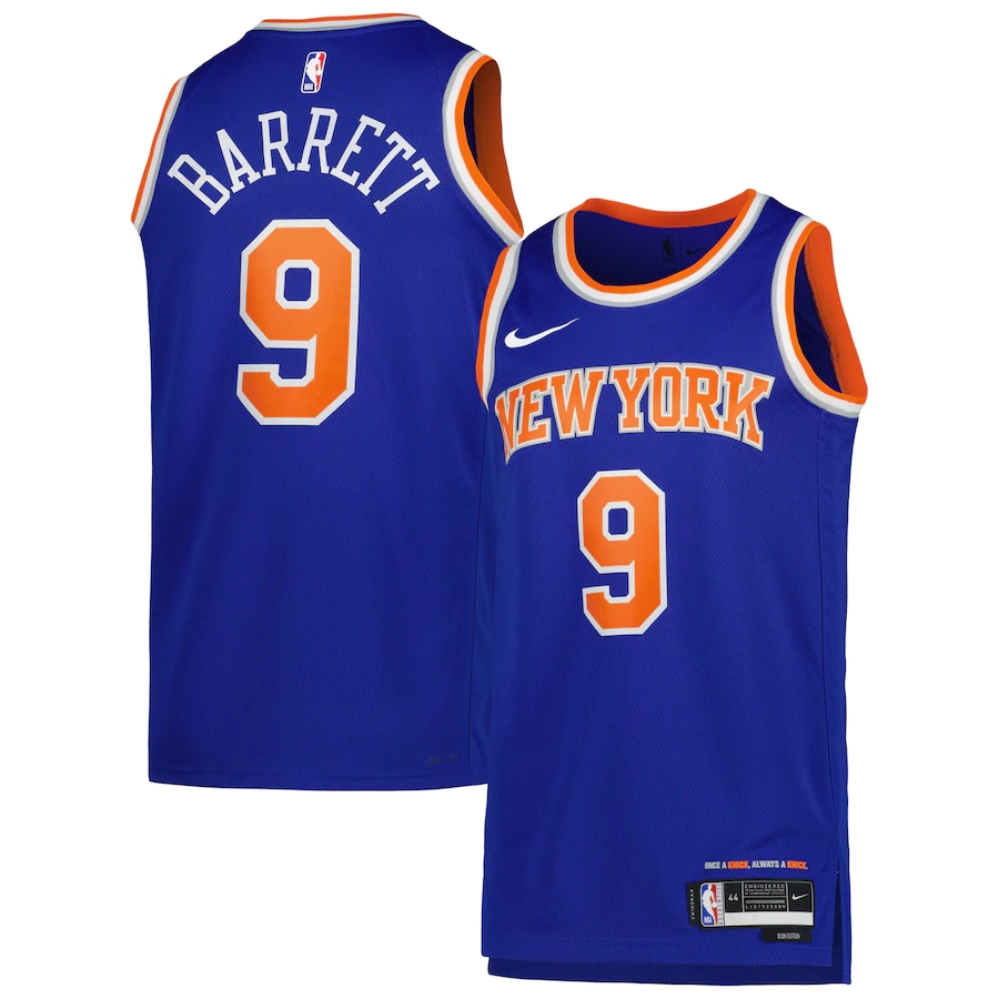New York Knicks Blue Swingman Jersey (Icon) Mens 2022/23 RJ Barrett - 9