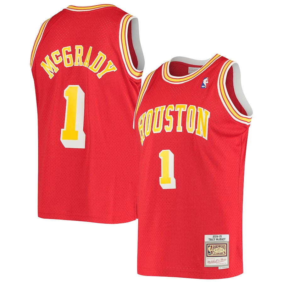 Houston Rockets Red Mitchell & Ness Hardwood Classics Swingman Jersey Mens 2004/2005 #McGRADY -1