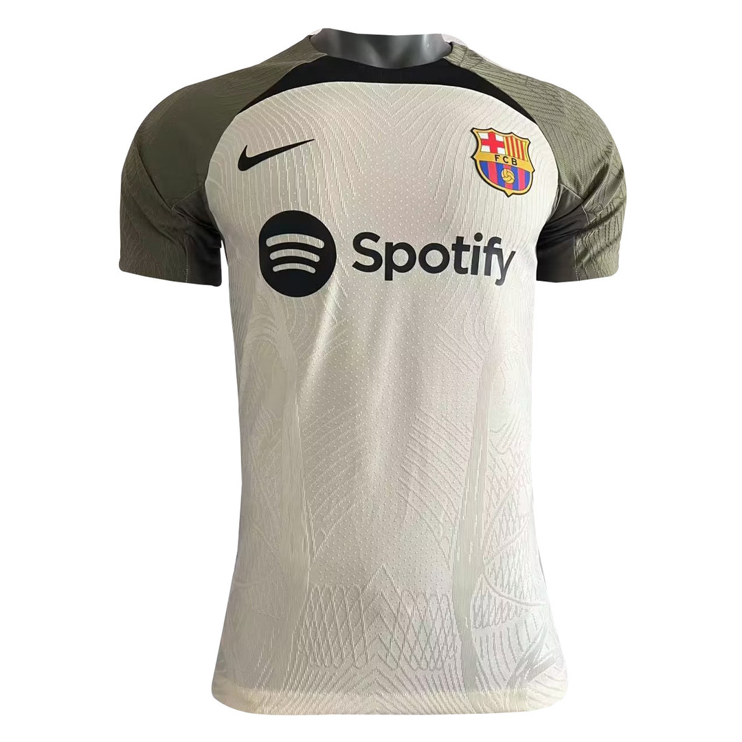 Barcelona Beige Pre-Match Training Jersey Mens 2023/24 #Match, Official ...