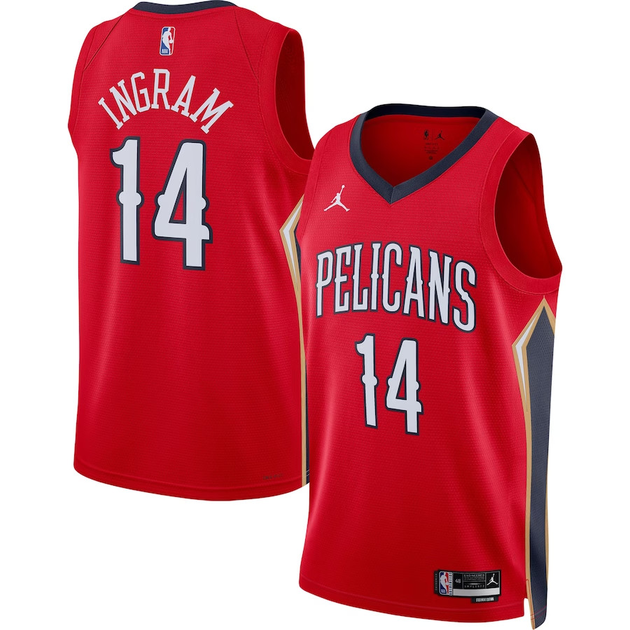 Orleans Pelicans Red Swingman Jersey Statement Edition Mens 2023/24 INGRAM #14